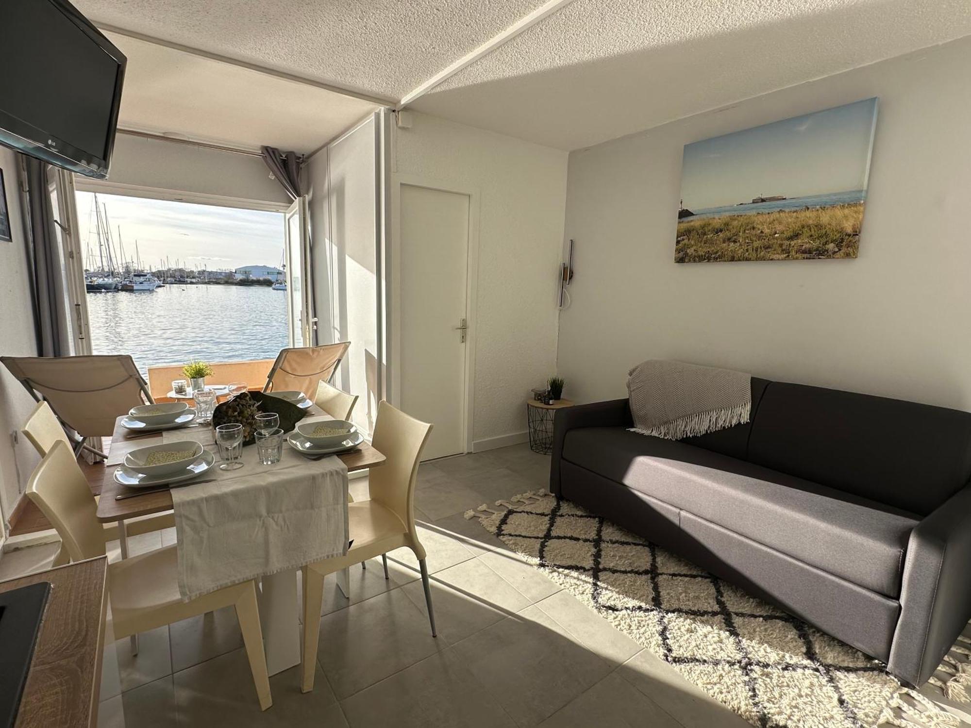 Studio - Les Pieds Dans L'Eau Agreable En Toutes Saisons 4 Couchages - Climatisation - Parking Prive - Piscine Sur Mer - Vue Magnifique Et Rare - Situation Optimum - Les Argonautes - Ile Des Pecheurs - Cap D'Agde Zewnętrze zdjęcie
