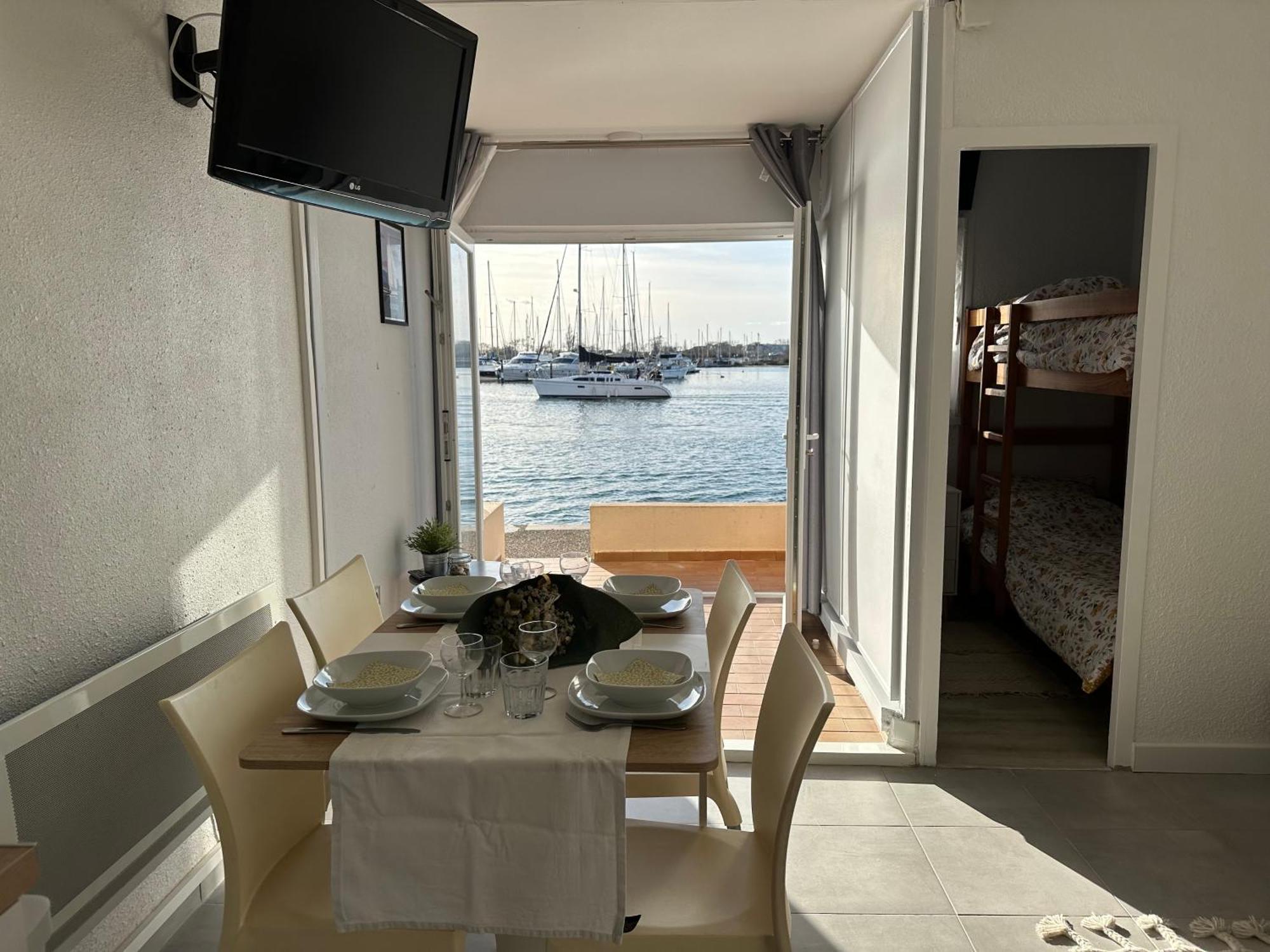 Studio - Les Pieds Dans L'Eau Agreable En Toutes Saisons 4 Couchages - Climatisation - Parking Prive - Piscine Sur Mer - Vue Magnifique Et Rare - Situation Optimum - Les Argonautes - Ile Des Pecheurs - Cap D'Agde Zewnętrze zdjęcie